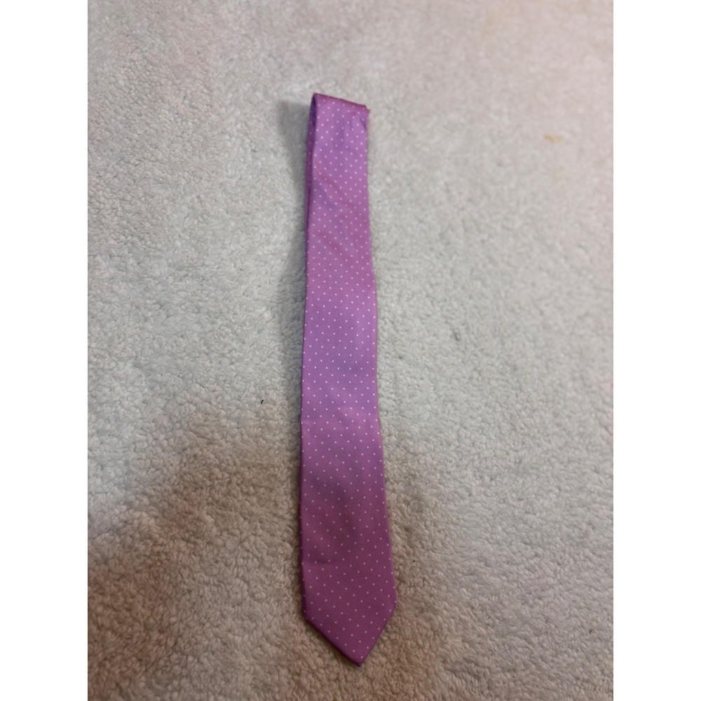 Michael Kors Mens Lilac Purple Polka Dot Silk Necktie